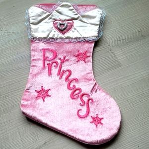 Vintage Glittered Princess Christmas Stocking